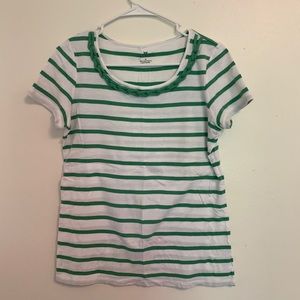 Womens Talbots top short sleeve t-shirt size medium striped cotton